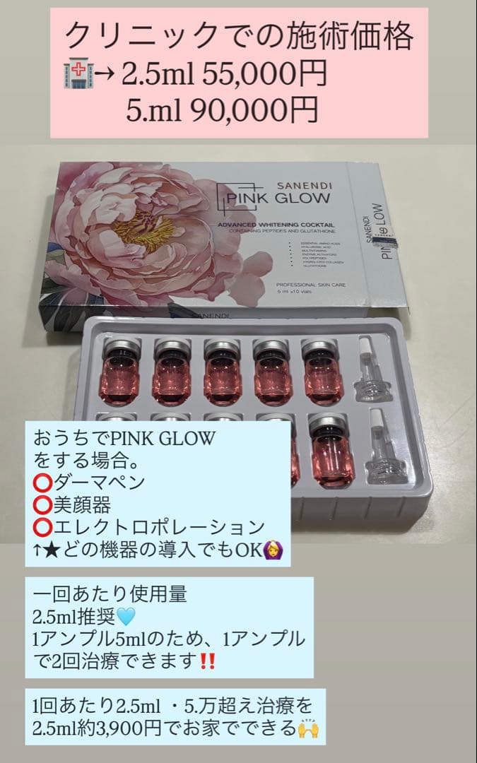 PINK GLOW ピンクグロー｜美白・シミ・毛穴｜グルタチオン｜ダーマペン