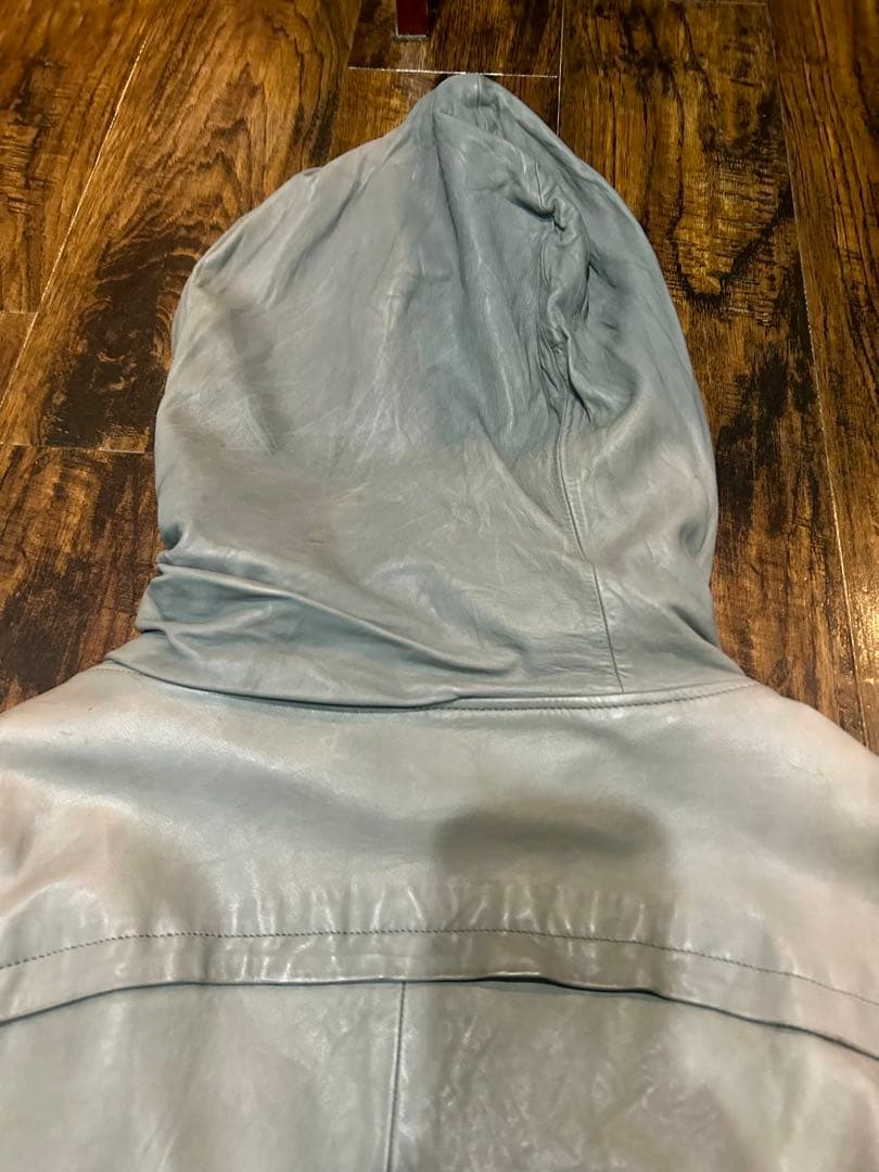 Advantage cycle ラムレザージャケット フード