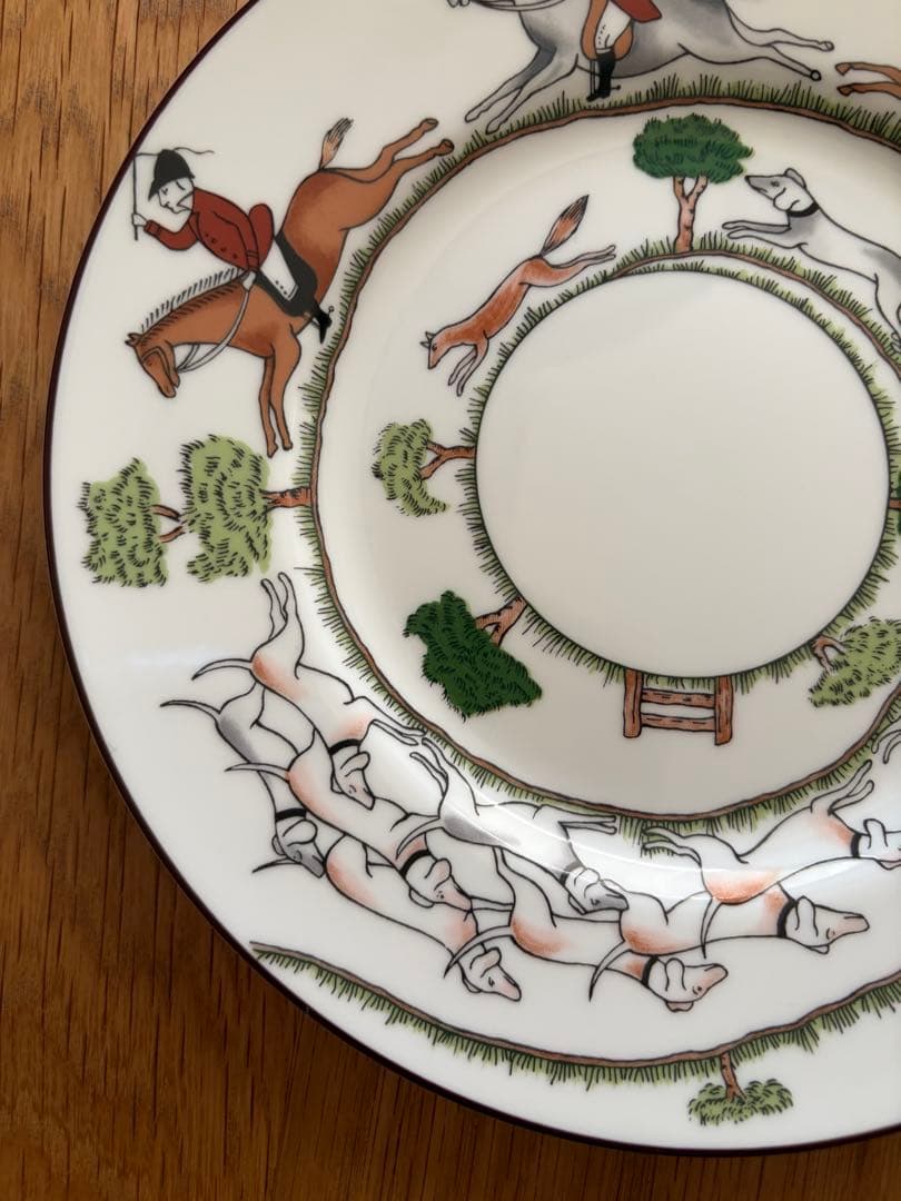 ウェッジウッド ハンティングシーン　黒壺　ケーキプレート 2枚セット