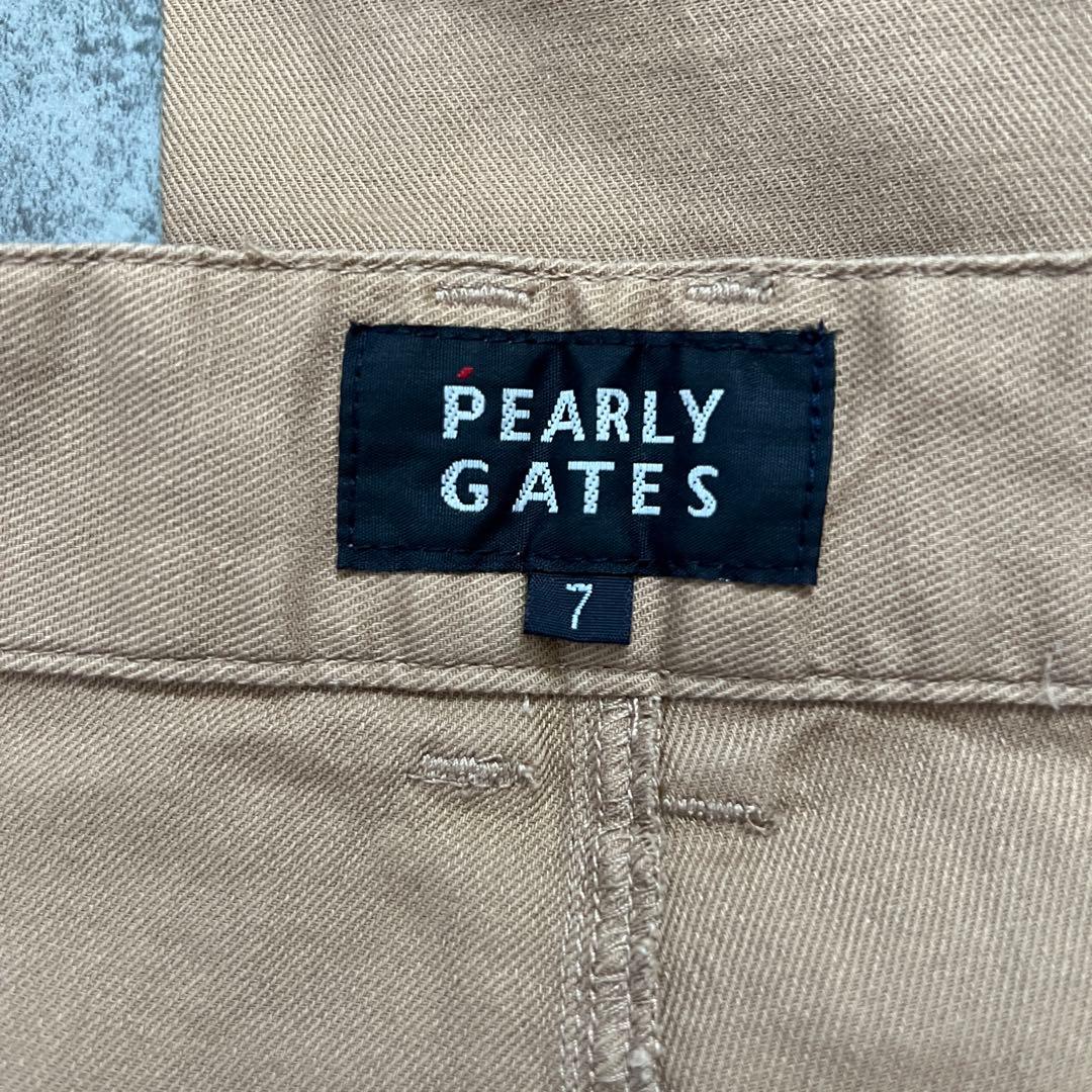 希少サイズ【パーリーゲイツ】（7）チノパン ゴルフパンツ ロゴ ベージュ