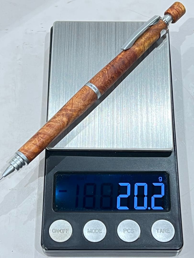 クラゲ　紅白花梨でs20シャーペン0.3mm ノックボタン