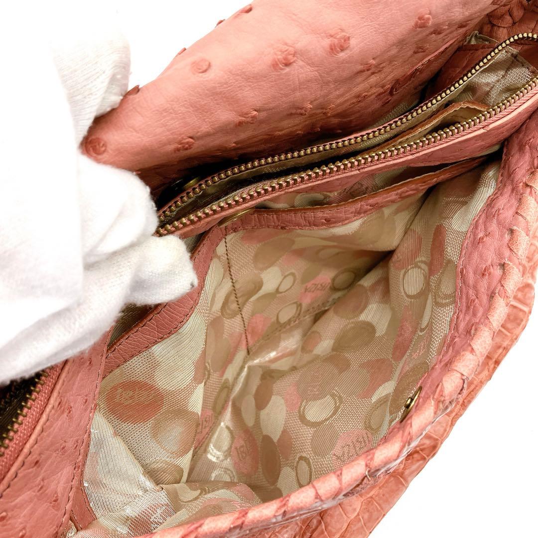 【IBIZA】2way ショルダーバッグ　クロコダイル本革　ピンク系