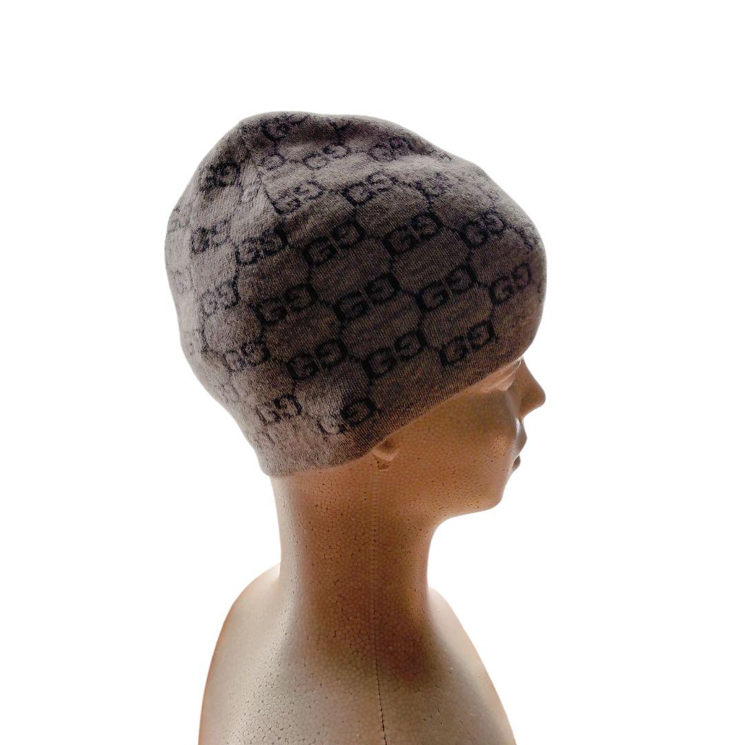 GUCCI GGロゴ ニット帽 グレー(頭の小さい人専用！)