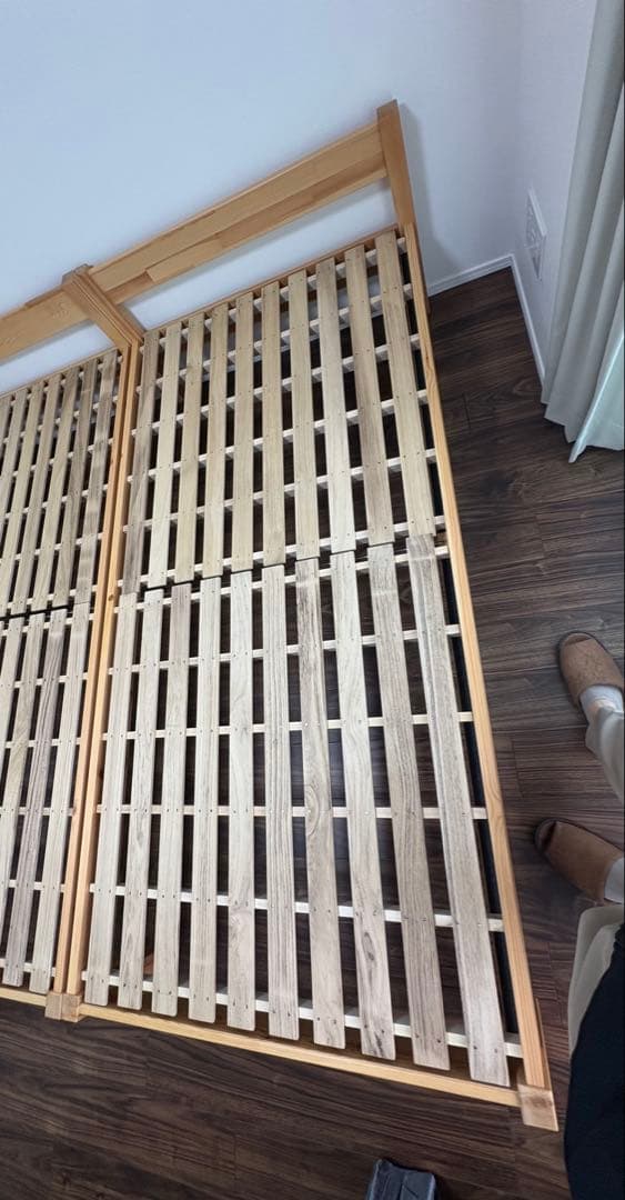 【引取限定】無印良品 シングルベッド パイン材①