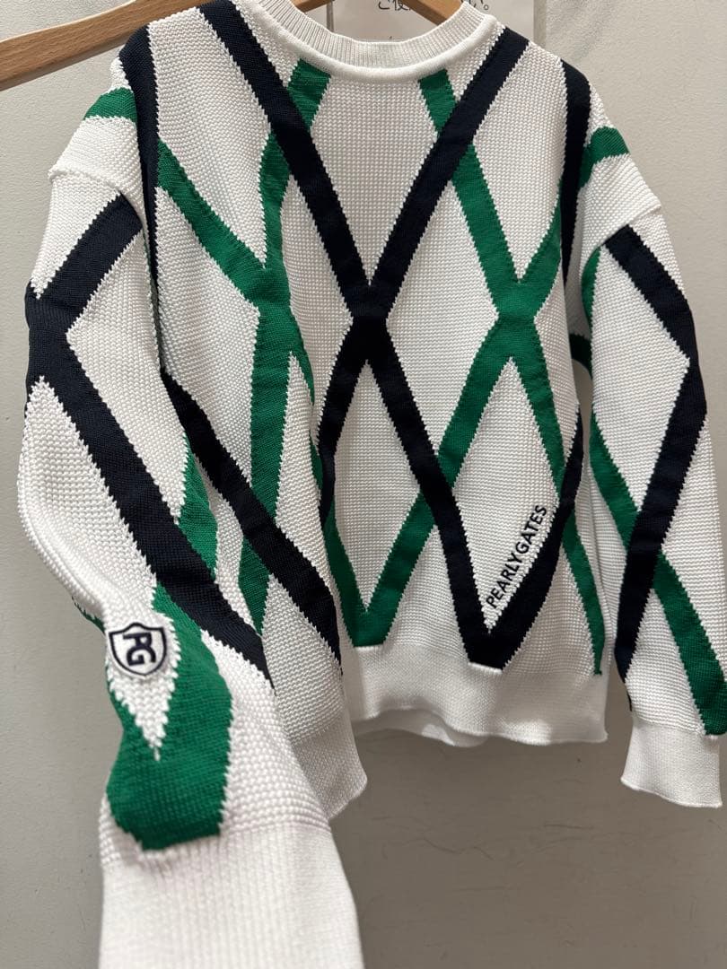 未使用タグ有りPEARLY GATES ダイヤモンドパターンセーター