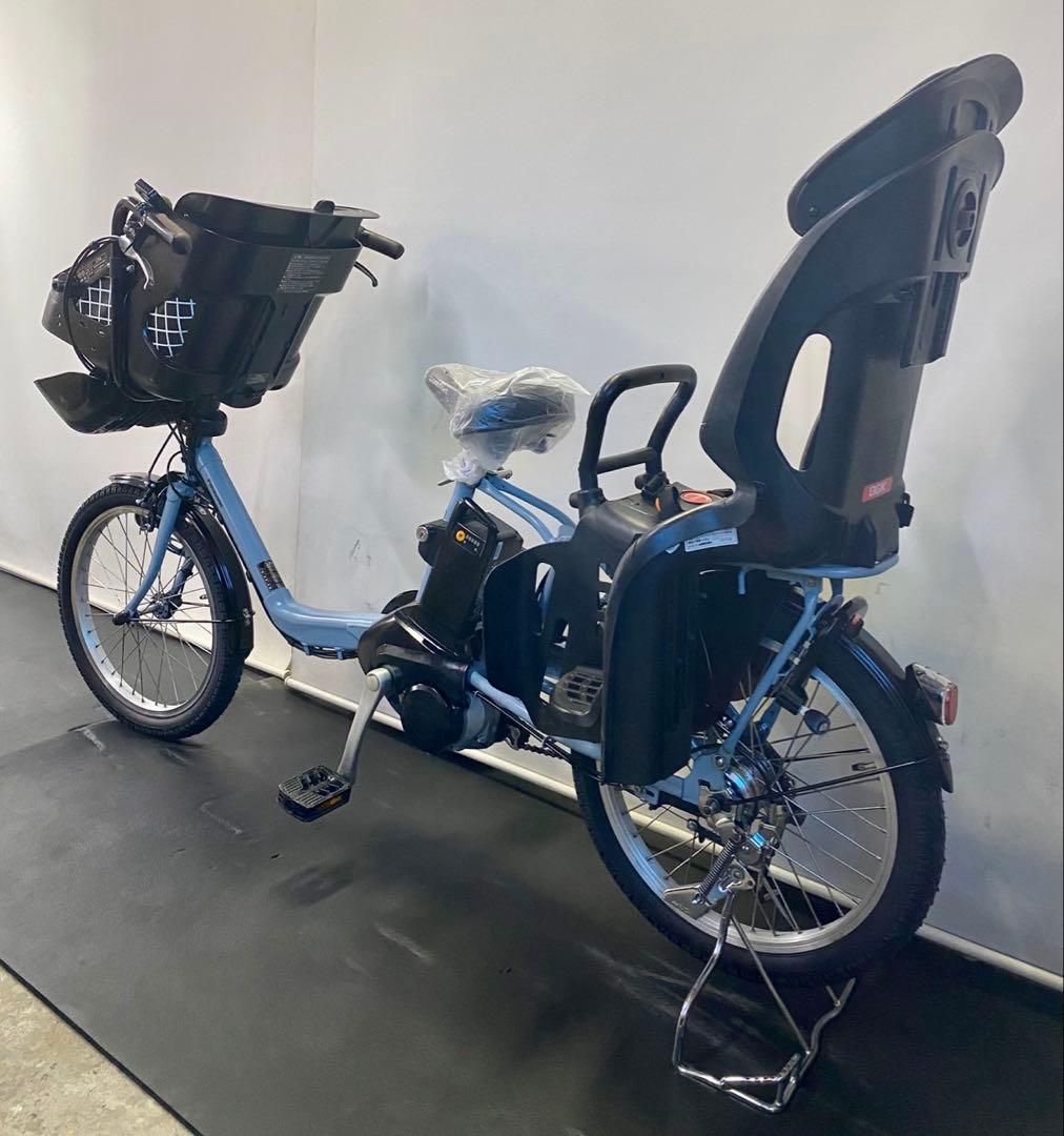 1年保証 新型　パナソニック　ギュットミニ　子供乗せ　水色系　電動アシスト自転車