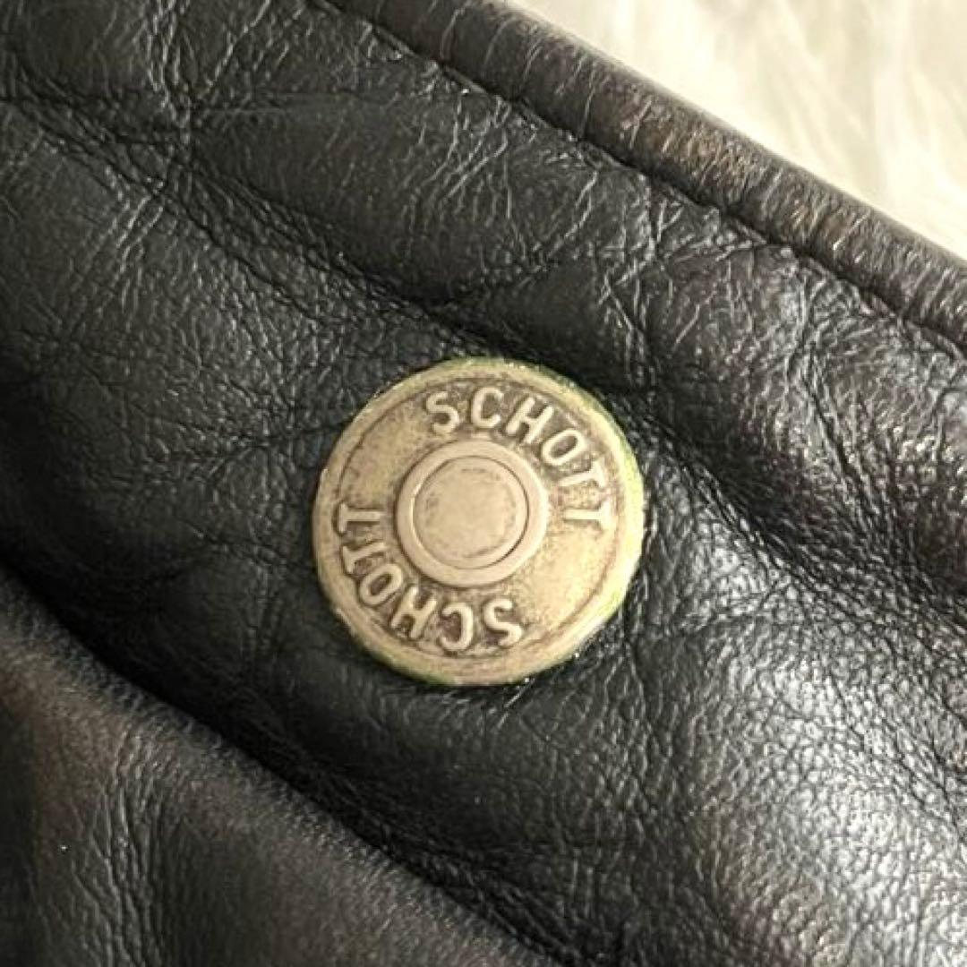 【美品】Schott 641 立ち襟シングルライダースジャケット　ボアライナー付