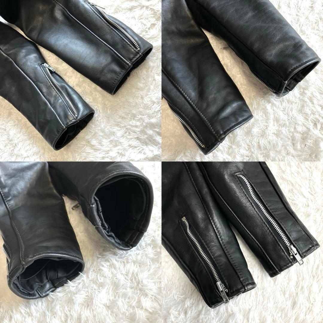 【美品】Schott 641 立ち襟シングルライダースジャケット　ボアライナー付