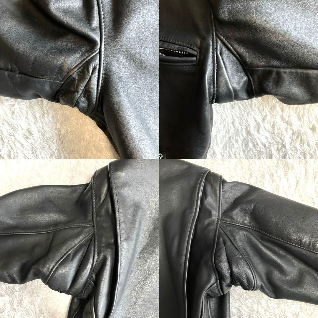 【美品】Schott 641 立ち襟シングルライダースジャケット　ボアライナー付