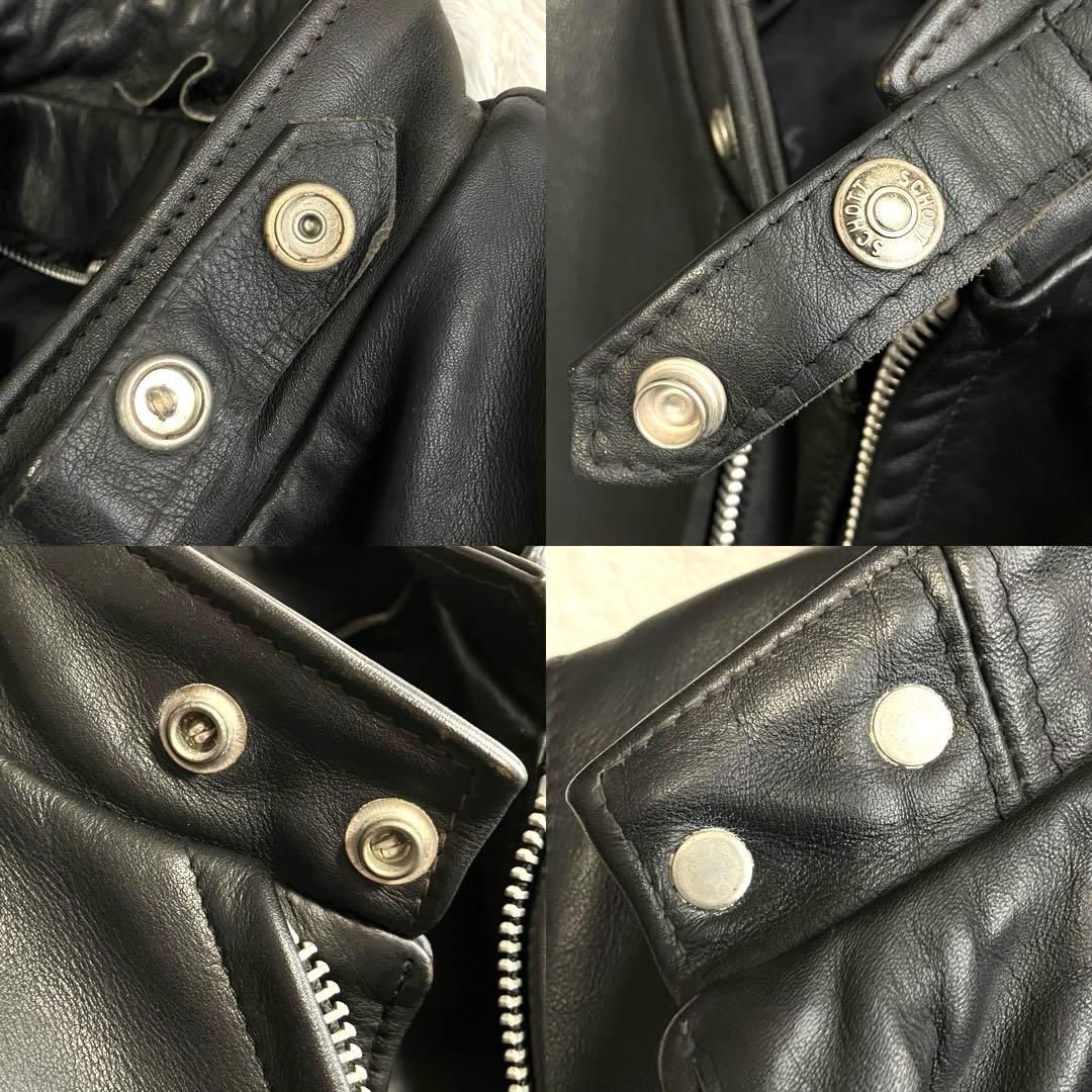 【美品】Schott 641 立ち襟シングルライダースジャケット　ボアライナー付