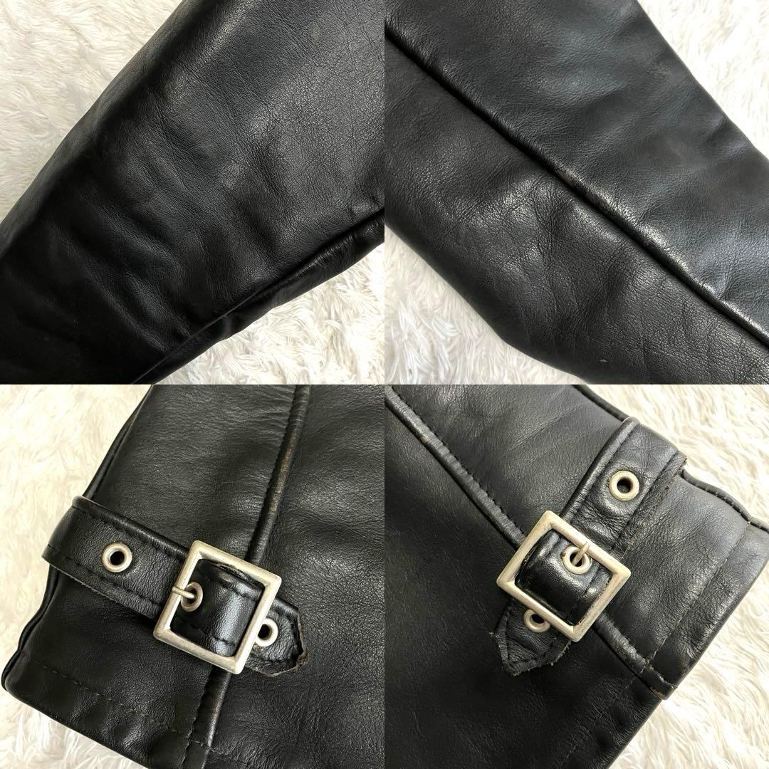 【美品】Schott 641 立ち襟シングルライダースジャケット　ボアライナー付