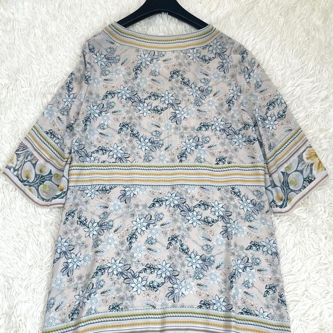 ダイアグラム サラサフラワーワンピース 36 Aライン　ゆったり　ティアード