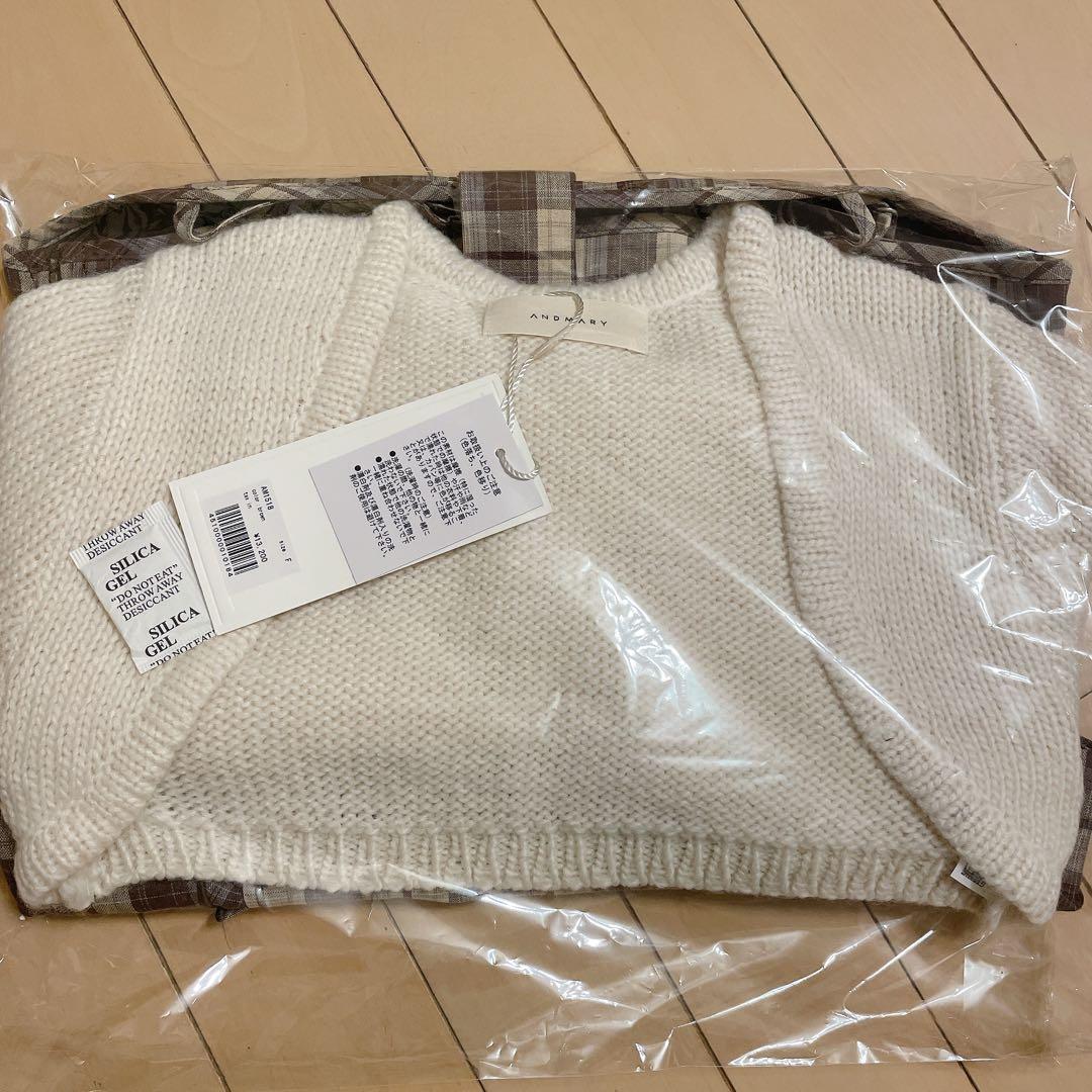 【即日発送】andmary Tyla ribbon set tops brown