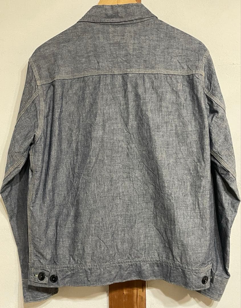 デラックスウエア シャンブレー 10oz ジップ　ジャケット　短丈