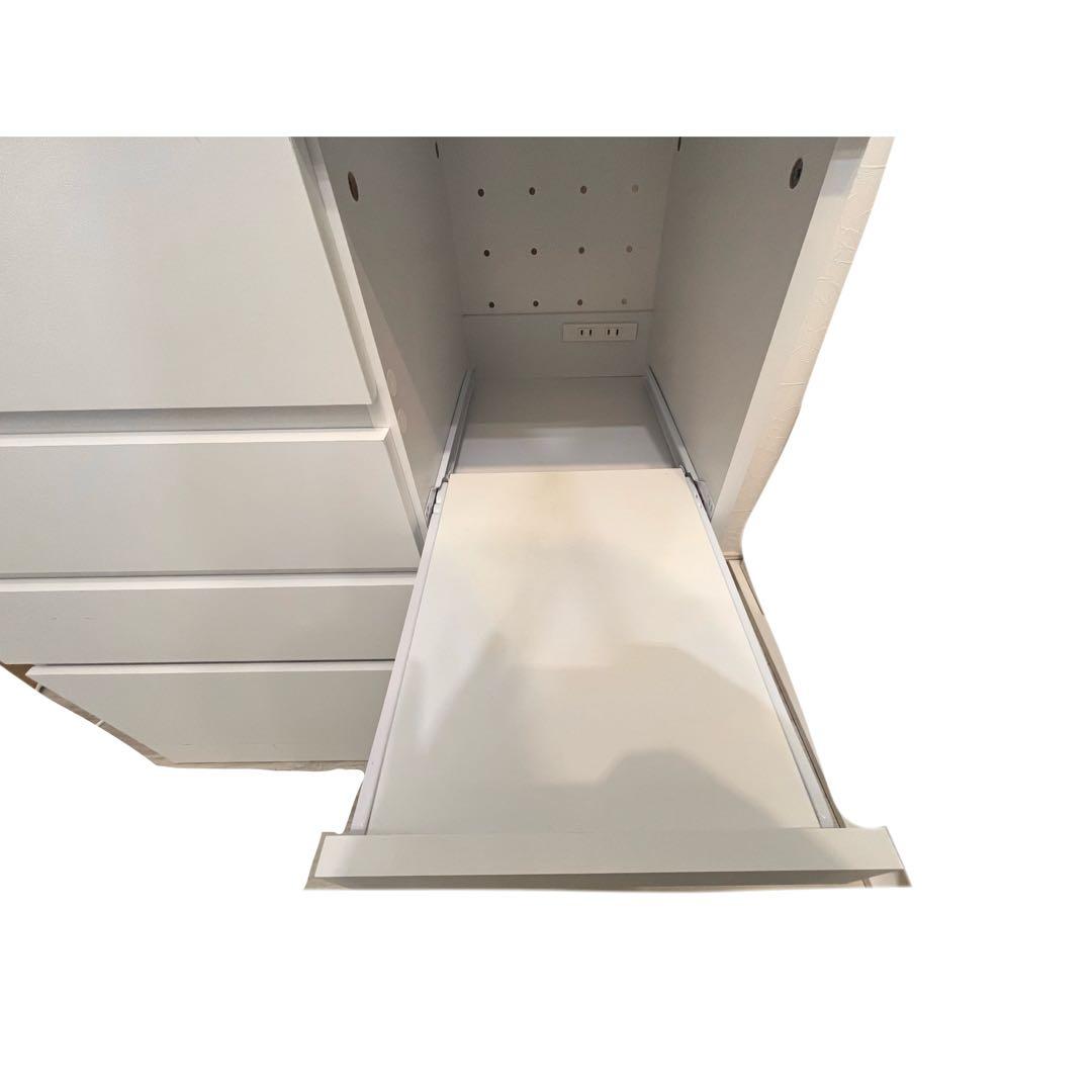 【送料込み】LOWYA キッチンボード 食器棚 ホワイト（上A＋下Bセット）