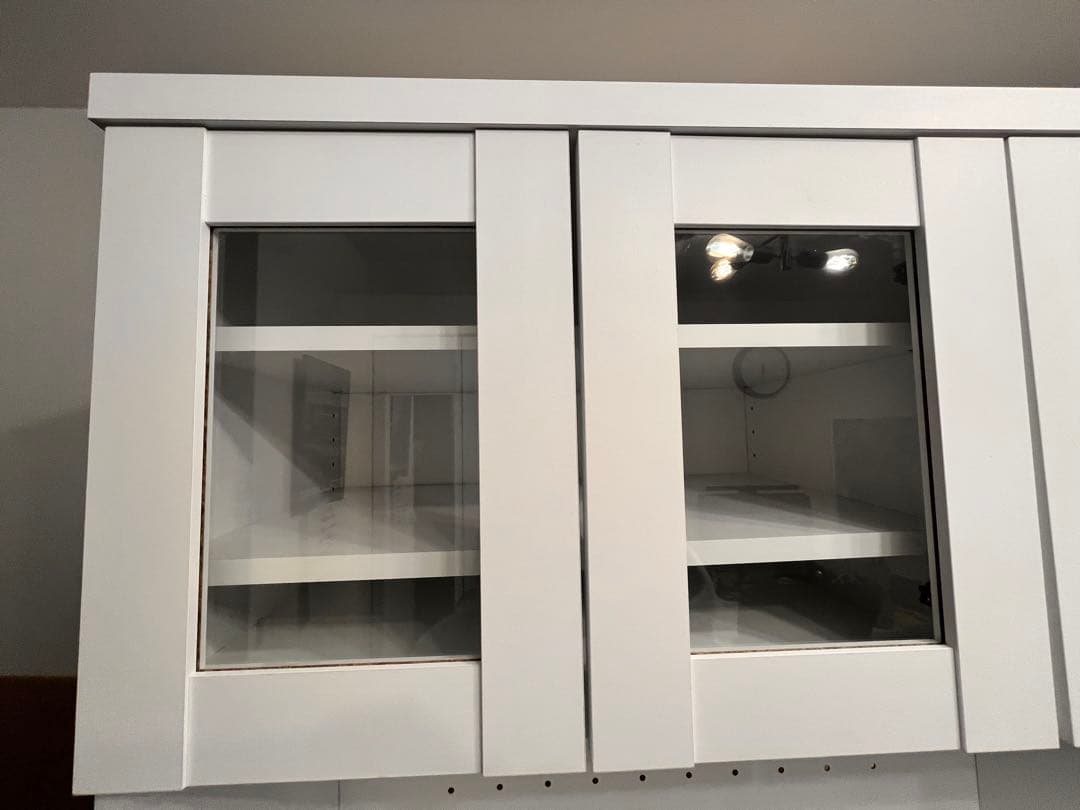 【送料込み】LOWYA キッチンボード 食器棚 ホワイト（上A＋下Bセット）