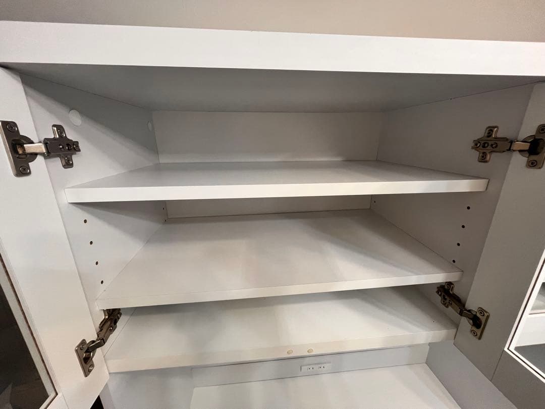 【送料込み】LOWYA キッチンボード 食器棚 ホワイト（上A＋下Bセット）