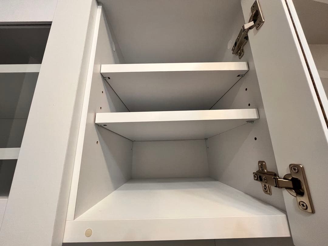 【送料込み】LOWYA キッチンボード 食器棚 ホワイト（上A＋下Bセット）