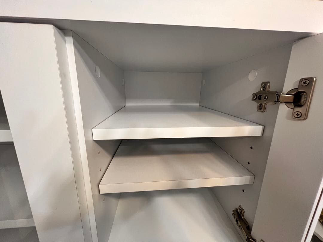 【送料込み】LOWYA キッチンボード 食器棚 ホワイト（上A＋下Bセット）