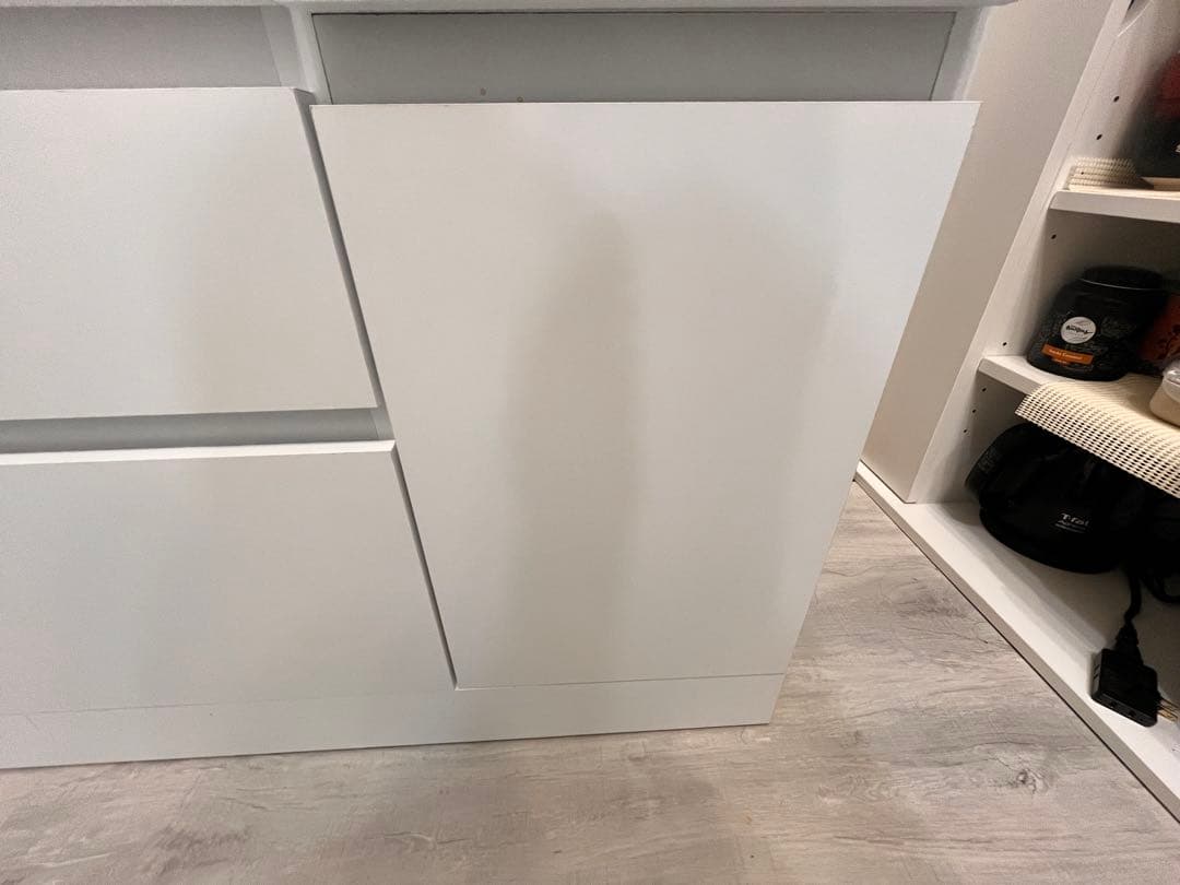 【送料込み】LOWYA キッチンボード 食器棚 ホワイト（上A＋下Bセット）