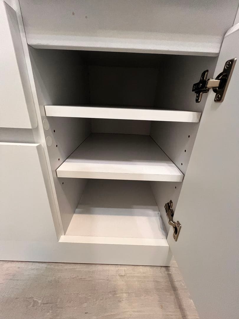 【送料込み】LOWYA キッチンボード 食器棚 ホワイト（上A＋下Bセット）