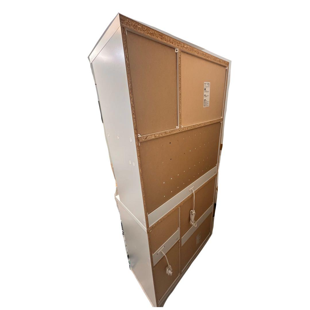 【送料込み】LOWYA キッチンボード 食器棚 ホワイト（上A＋下Bセット）