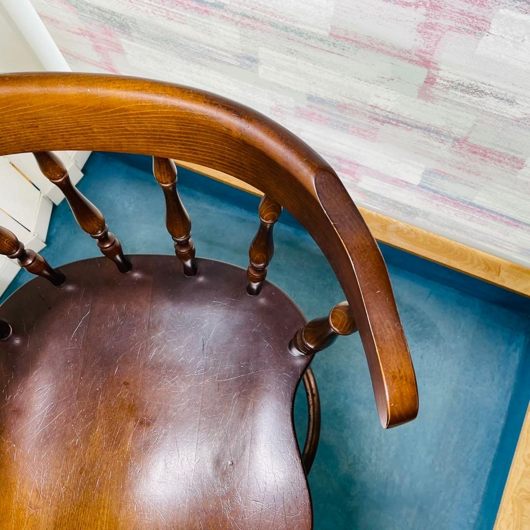 飛騨産業 ハイチェア カウンターチェア 回転椅子 アンティーク レトロ キツツキ