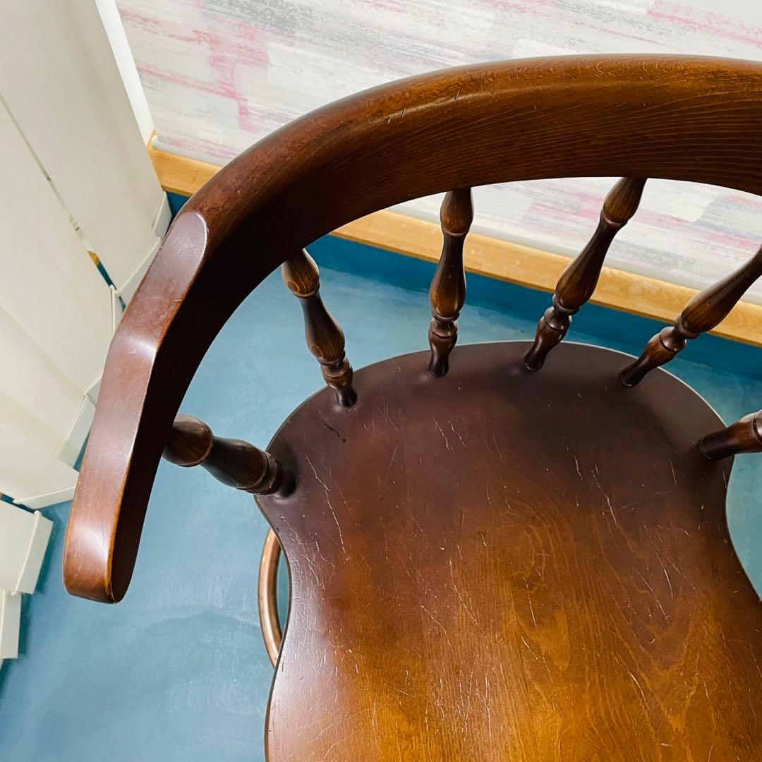 飛騨産業 ハイチェア カウンターチェア 回転椅子 アンティーク レトロ キツツキ