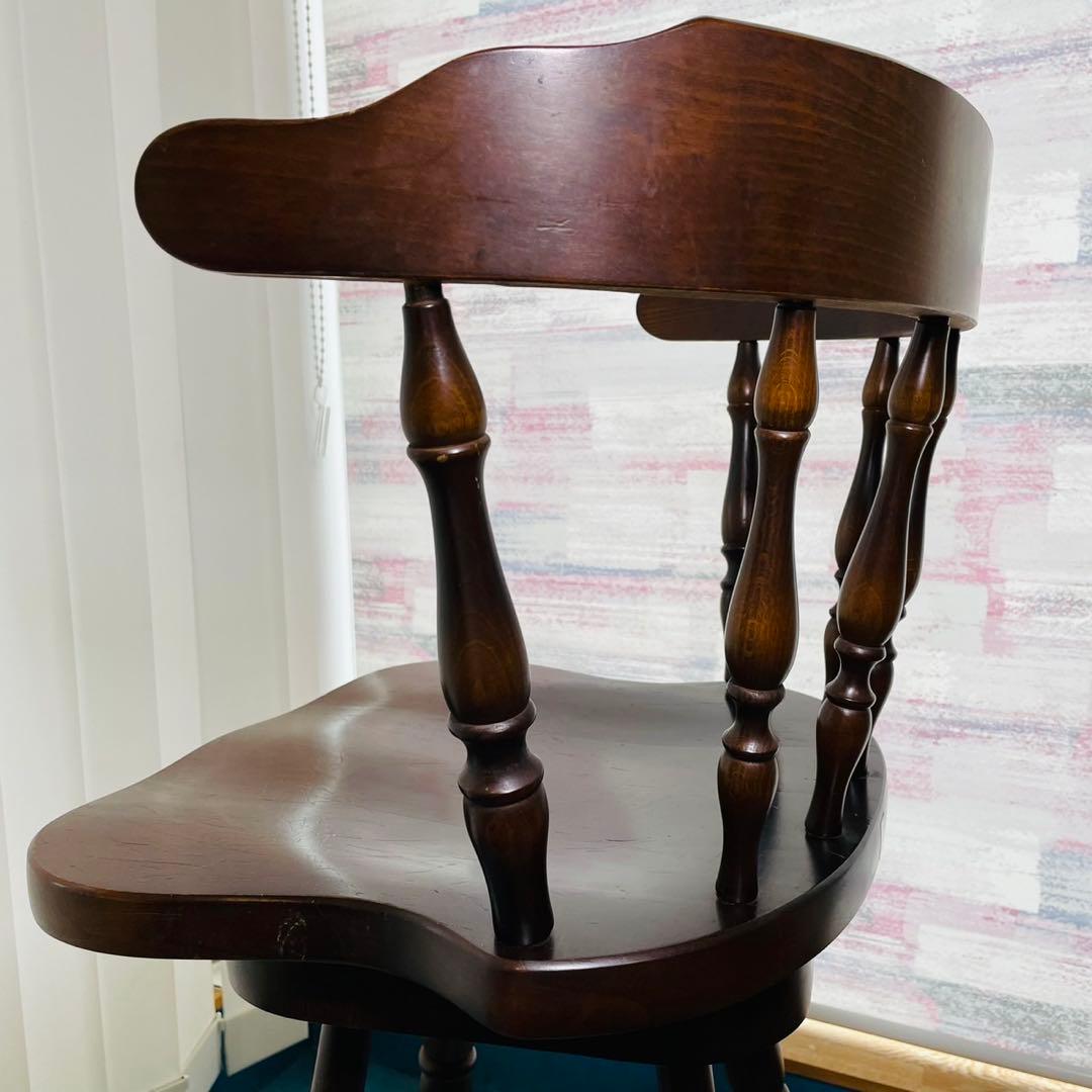 飛騨産業 ハイチェア カウンターチェア 回転椅子 アンティーク レトロ キツツキ