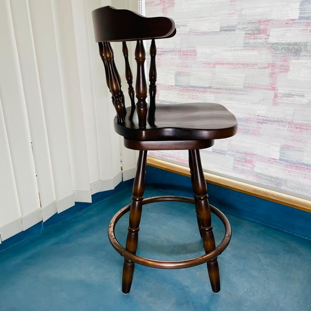 飛騨産業 ハイチェア カウンターチェア 回転椅子 アンティーク レトロ キツツキ