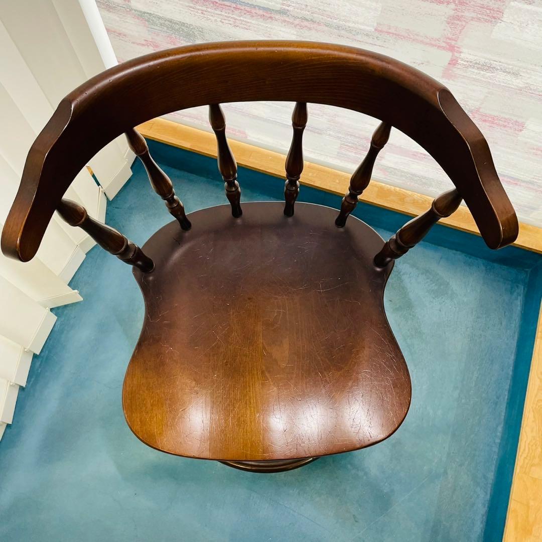 飛騨産業 ハイチェア カウンターチェア 回転椅子 アンティーク レトロ キツツキ