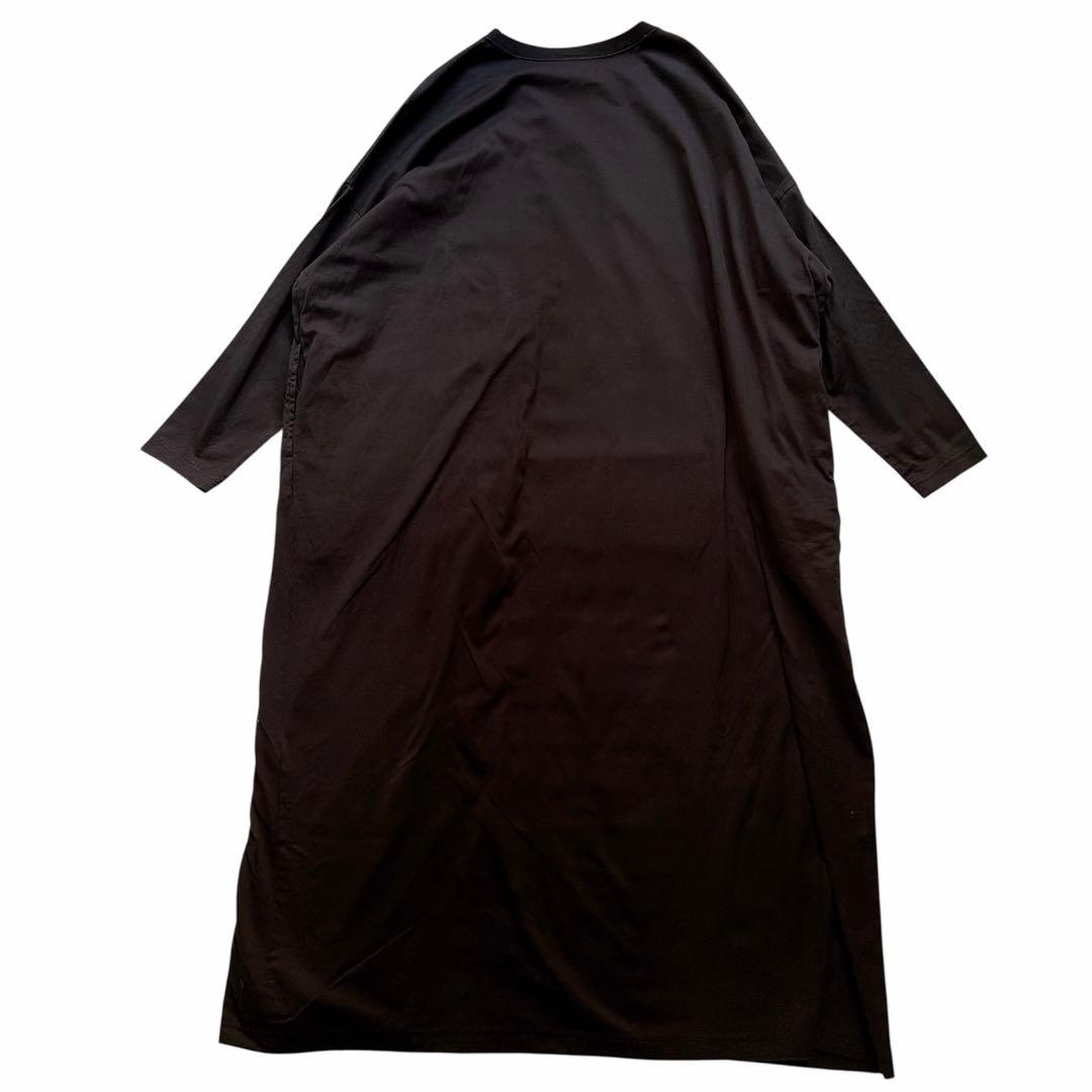 美品⚑かぐれ　コットンハイカウントカットワンピース ブラック　サイズ0