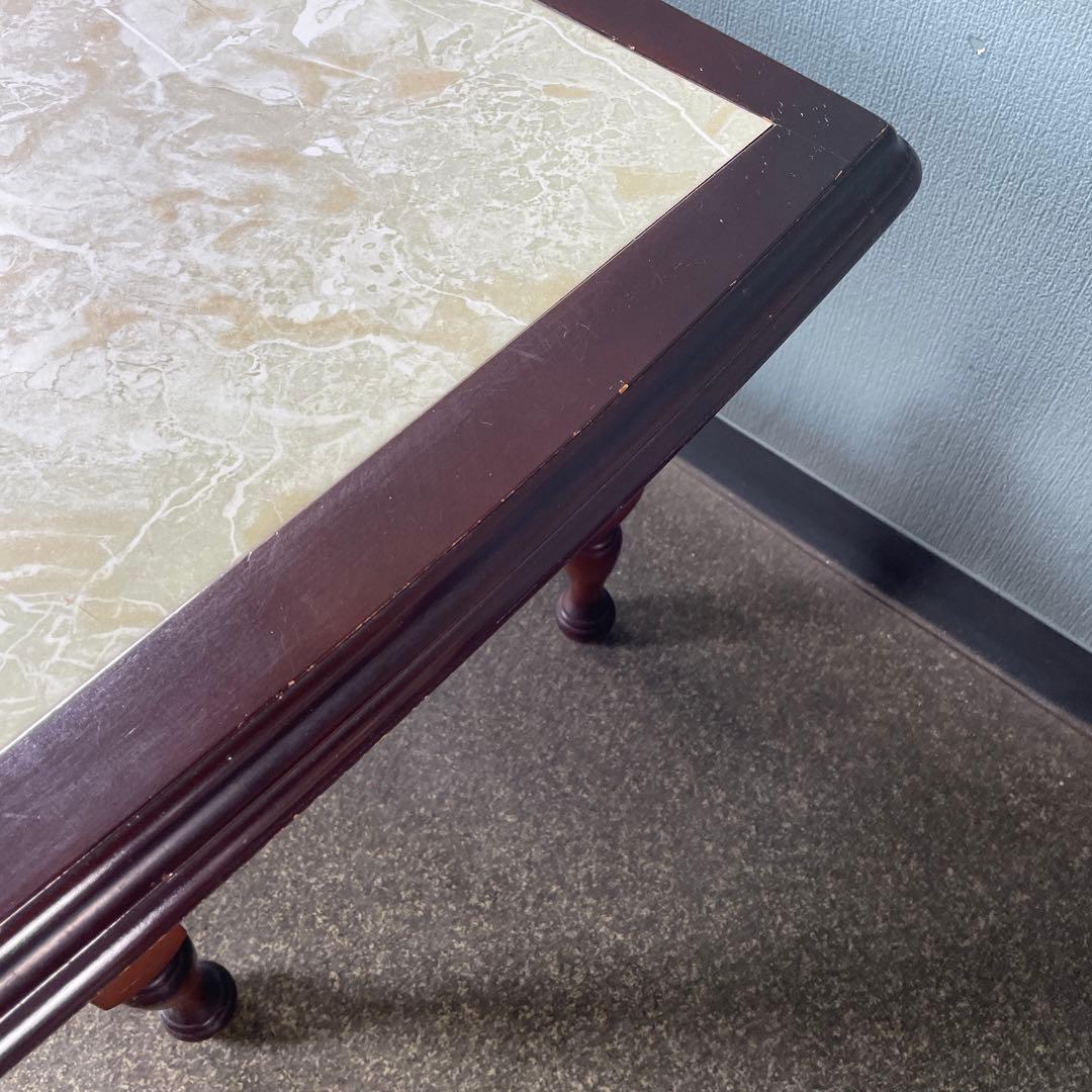 オールドカリモク　センターテーブル　ローテーブル　大理石風　昭和レトロ