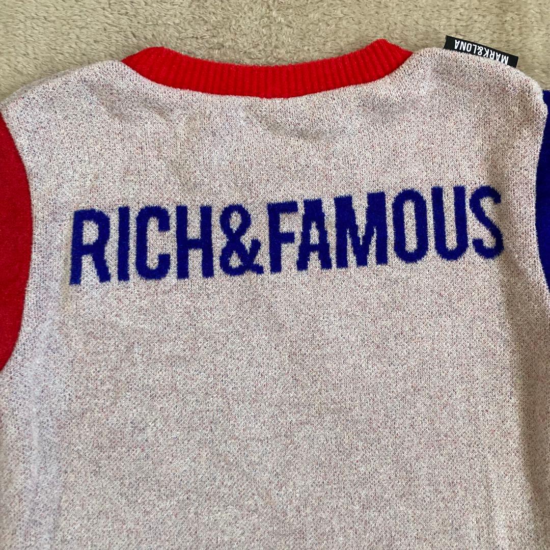 極美品 マークアンドロナ 近年 防風 裏地付 セーター スニード 配色切替ニット