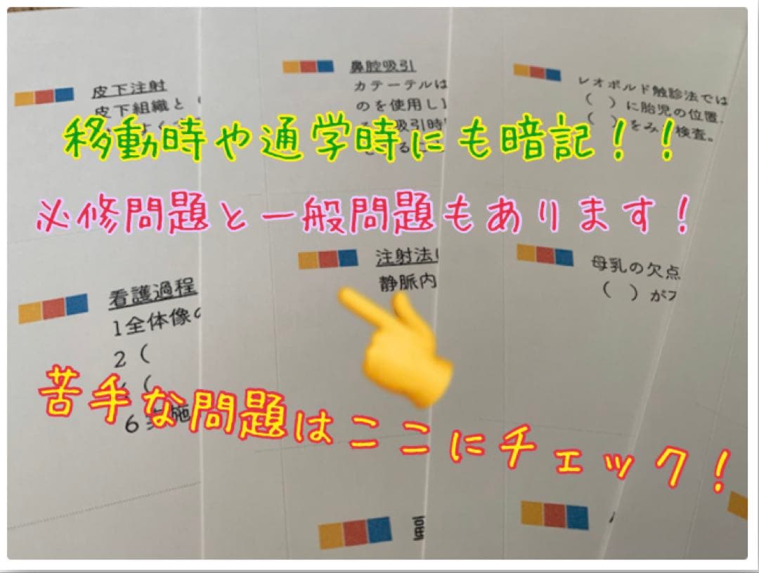 まとめ価格！看護師国家試験対策 付箋 暗記カード 解剖生理　付箋ノート