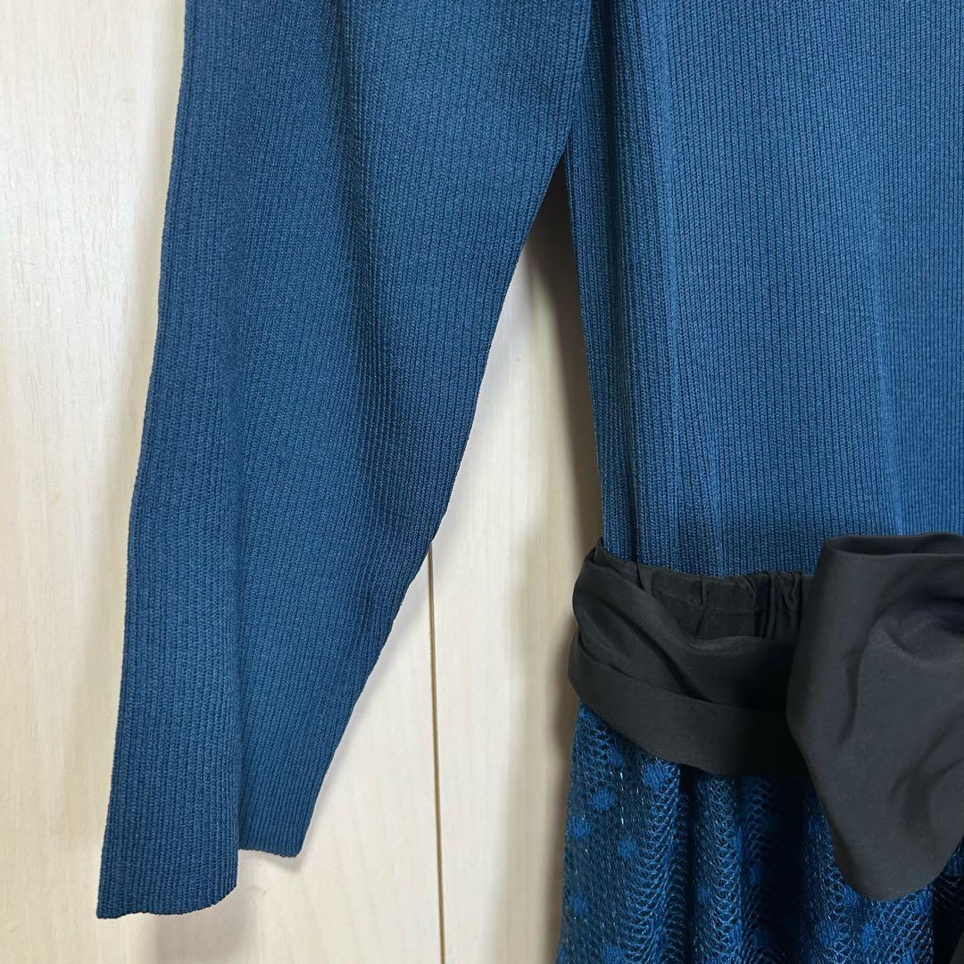 23AW♡グレースコンチネンタル チュールスカートニットワンピース 36 ドット