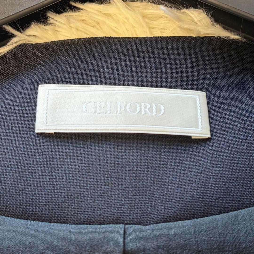 美品　CELFORD セルフォード ペプラムベスト　ジレベスト　ネイビー