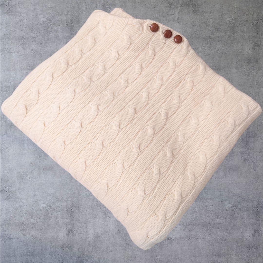 ラルフローレン ウール カシミヤ ケーブル編ニット ポンチョM-L