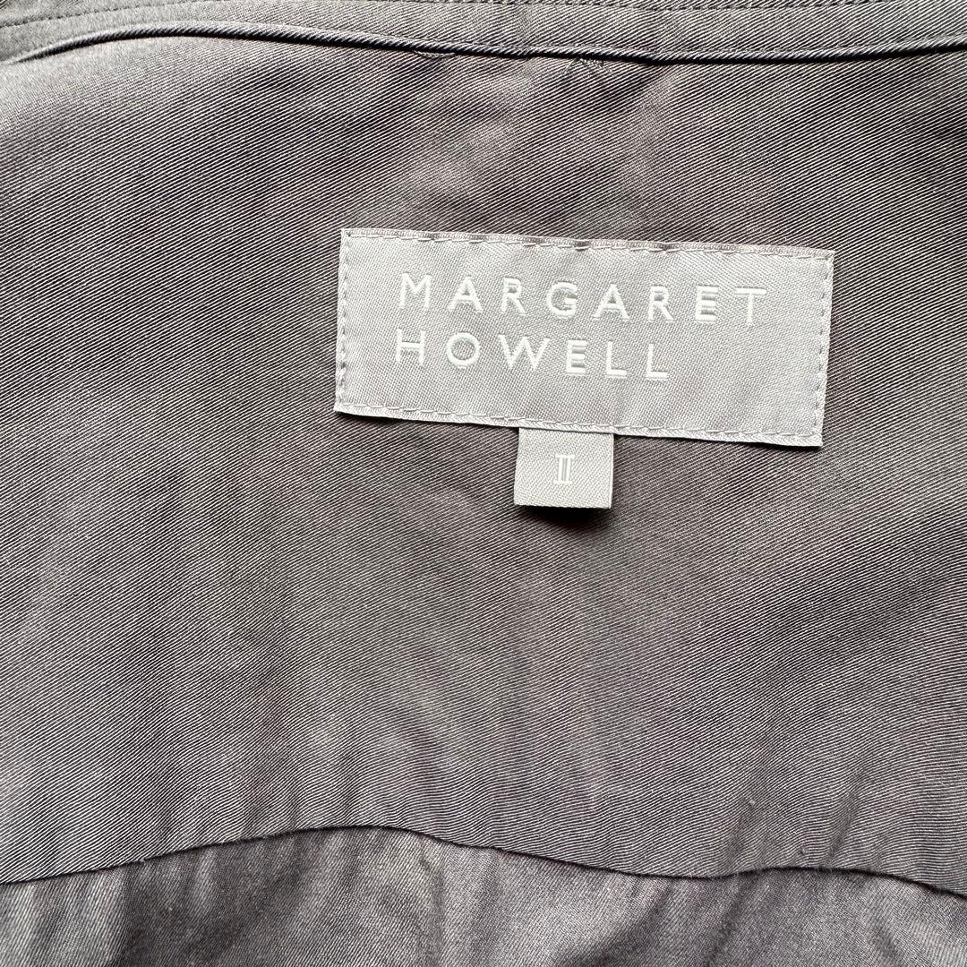 マーガレットハウエル　コットンツイル　シャツワンピース　Aライン　グレー　日本製