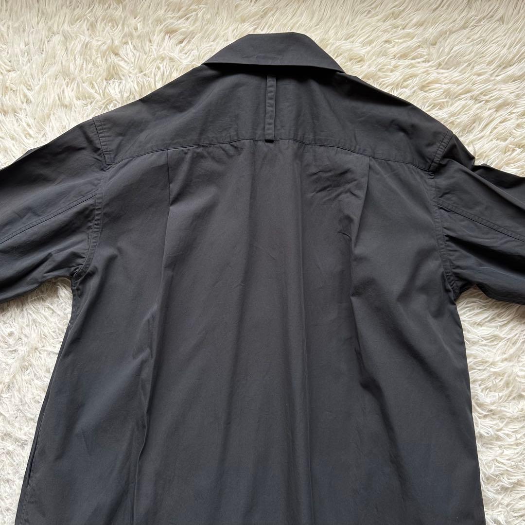 マーガレットハウエル　コットンツイル　シャツワンピース　Aライン　グレー　日本製