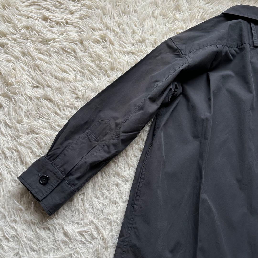 マーガレットハウエル　コットンツイル　シャツワンピース　Aライン　グレー　日本製