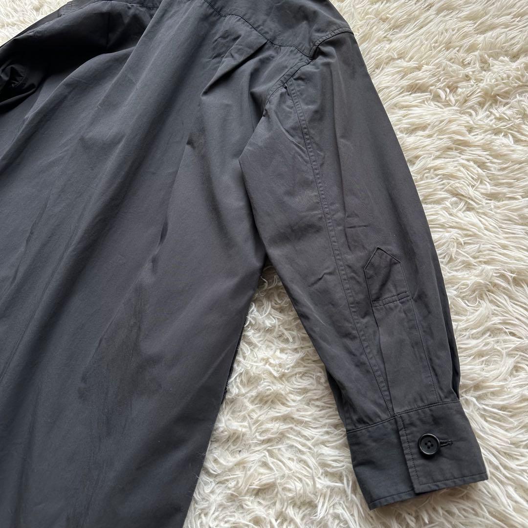 マーガレットハウエル　コットンツイル　シャツワンピース　Aライン　グレー　日本製