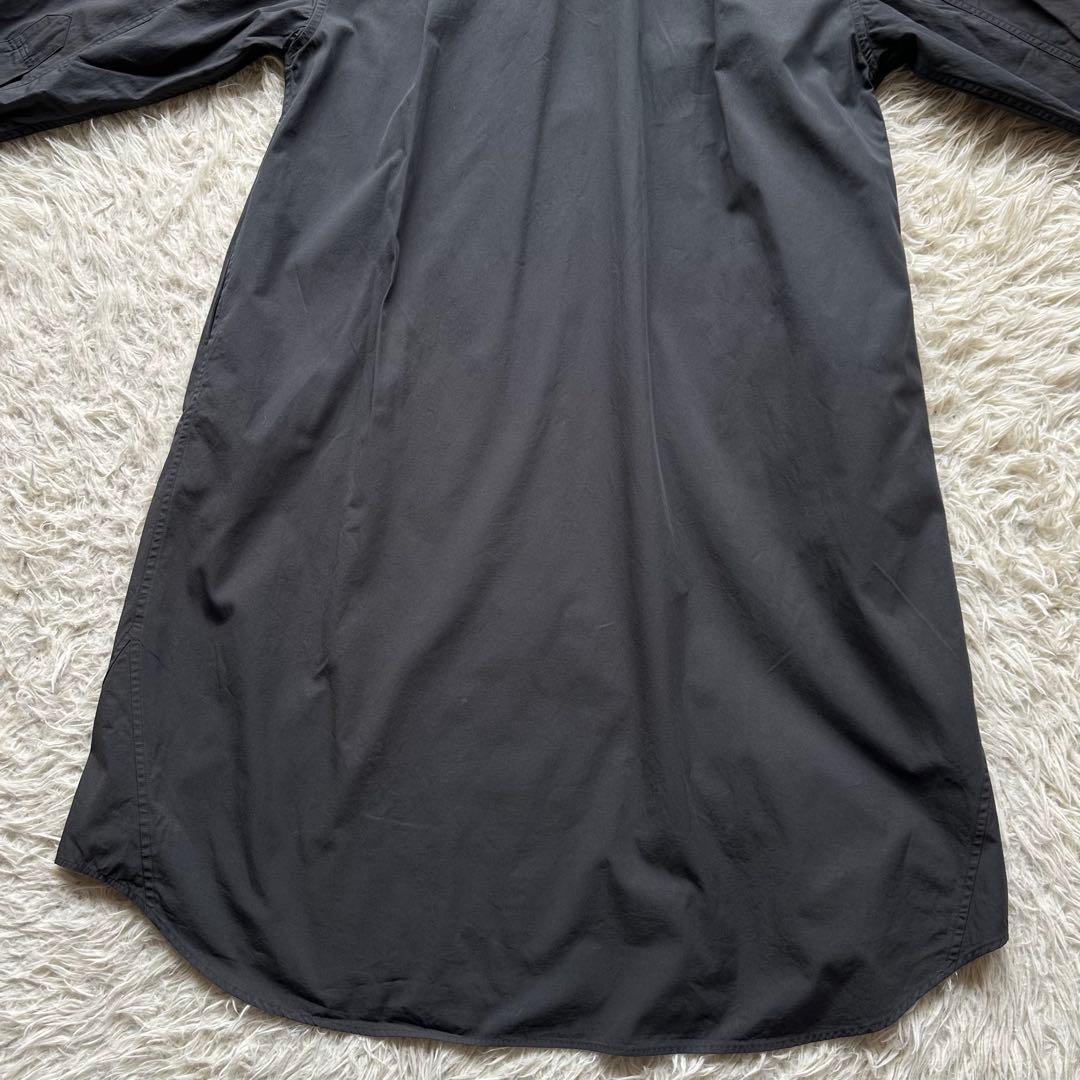 マーガレットハウエル　コットンツイル　シャツワンピース　Aライン　グレー　日本製