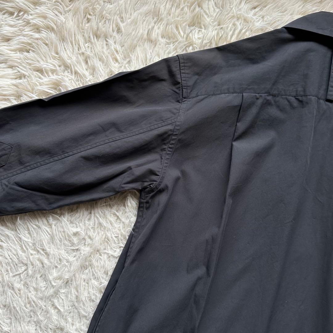 マーガレットハウエル　コットンツイル　シャツワンピース　Aライン　グレー　日本製