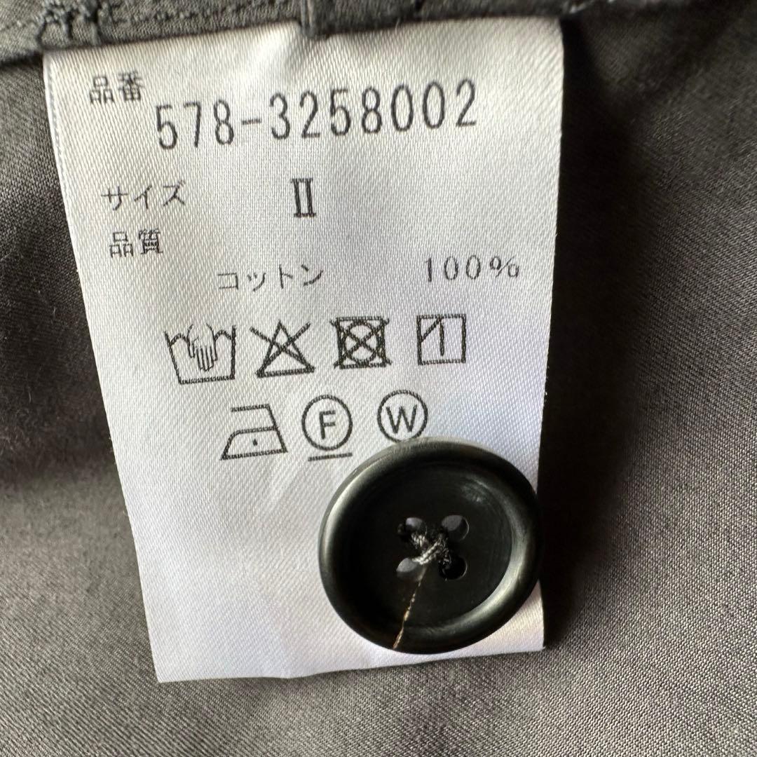 マーガレットハウエル　コットンツイル　シャツワンピース　Aライン　グレー　日本製