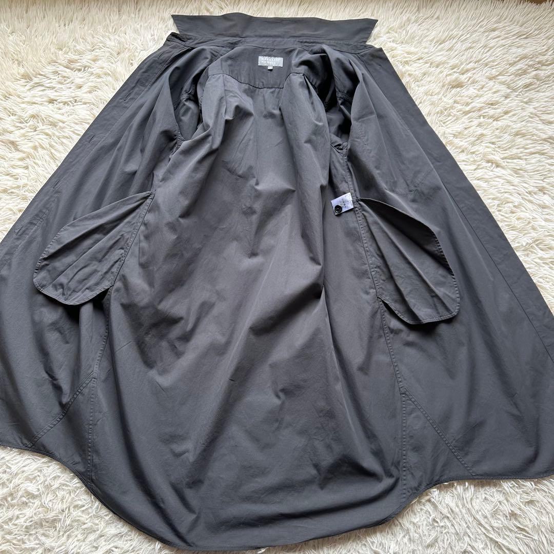 マーガレットハウエル　コットンツイル　シャツワンピース　Aライン　グレー　日本製