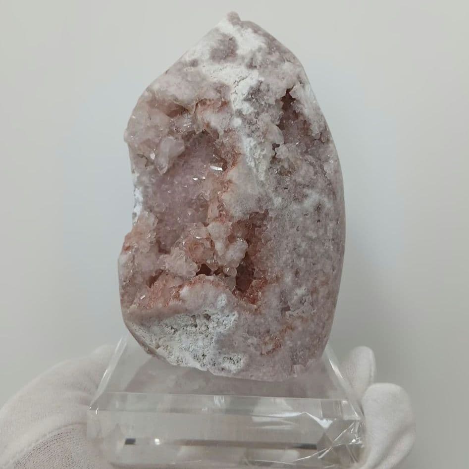 天然石　ピンクアメジスト　クラスター　原石　ドーム　置物　710g　ザクザク