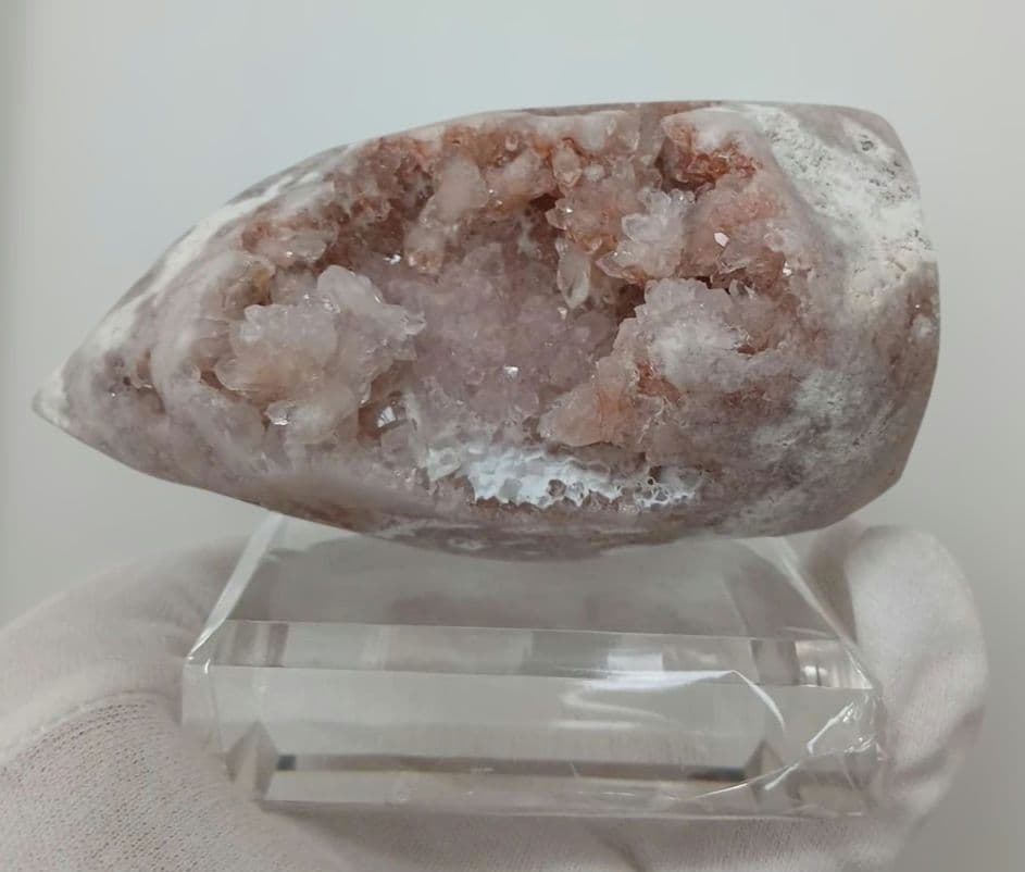 天然石　ピンクアメジスト　クラスター　原石　ドーム　置物　710g　ザクザク