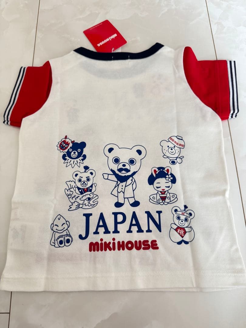 ミキハウス　新品プレミアムTシャツ　日本地図 日本製　80 限定