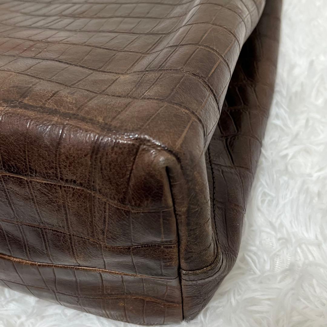 最高級✨フェリージ ✨クロコ型押し　レザートートバッグ ビジネス　11-91